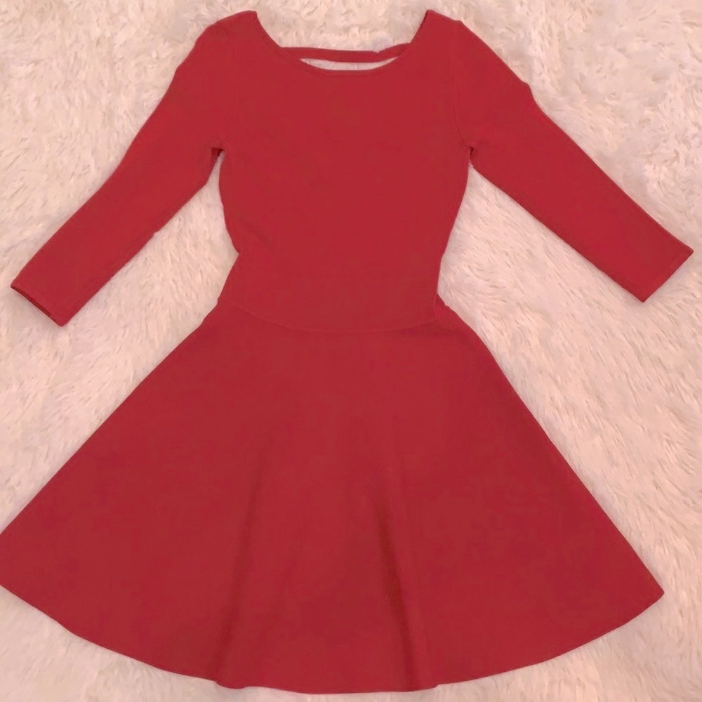 2/3 Sleeve Red Dress